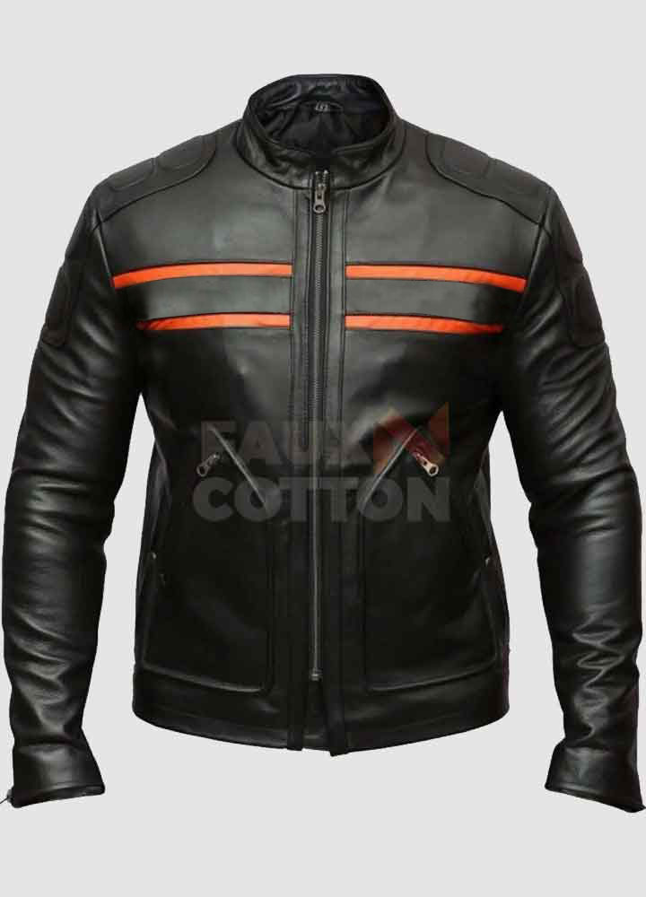 WWE Bill Goldberg Biker Cowhide Leather Jacket